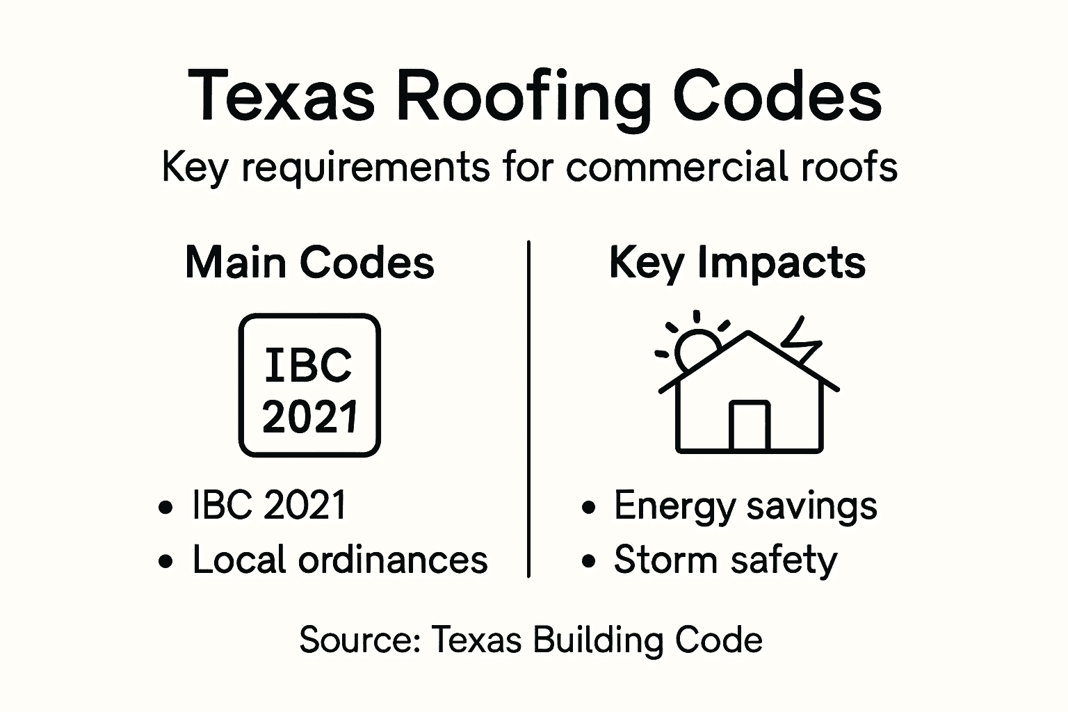 Infographic on Texas commercial roofing codes