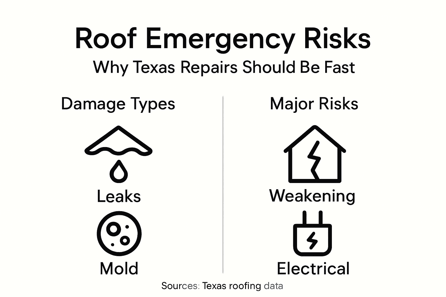 Infographic illustrating urgent roof repair risks