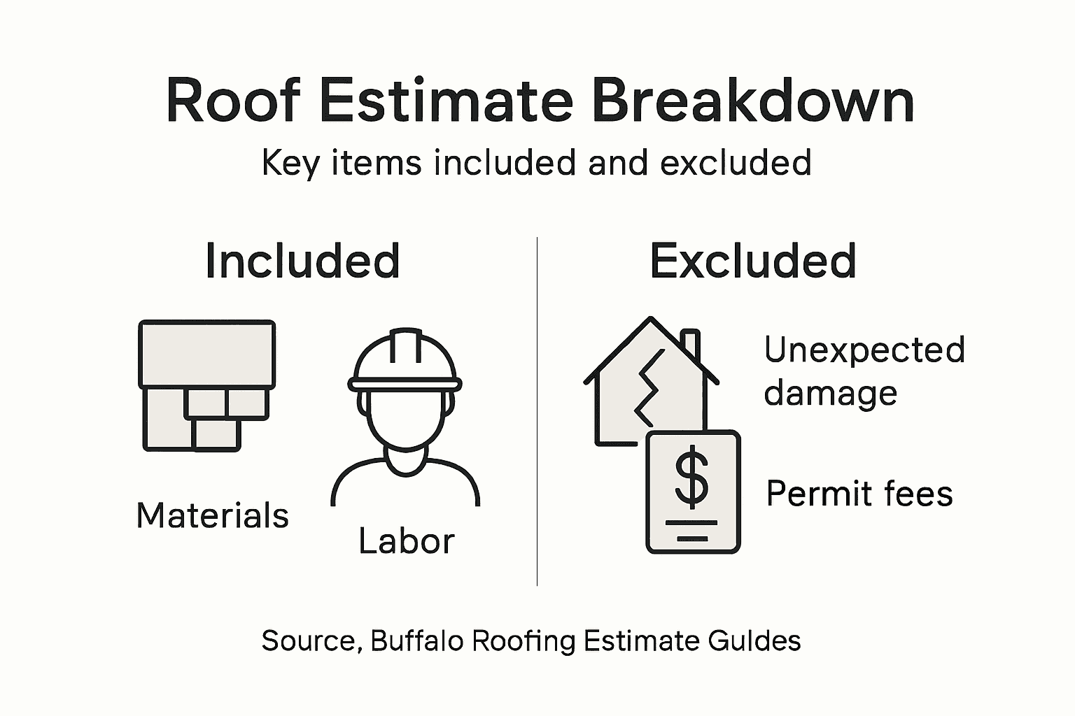 Infographic shows included and excluded roofing costs