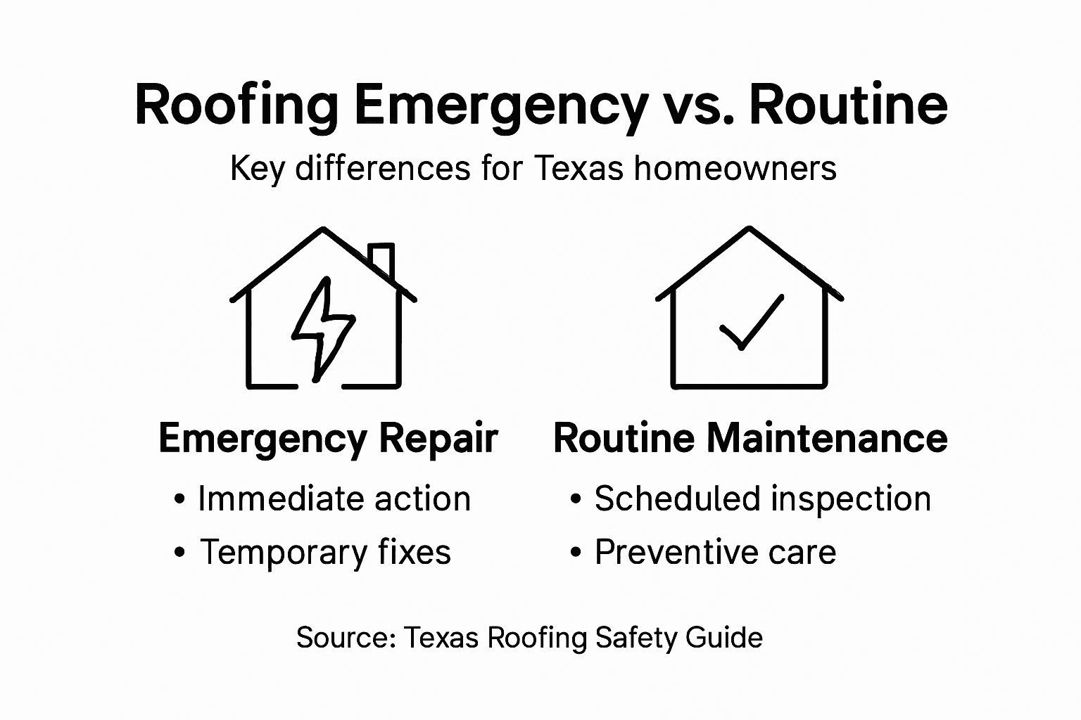 Infographic contrasts emergency repair and maintenance