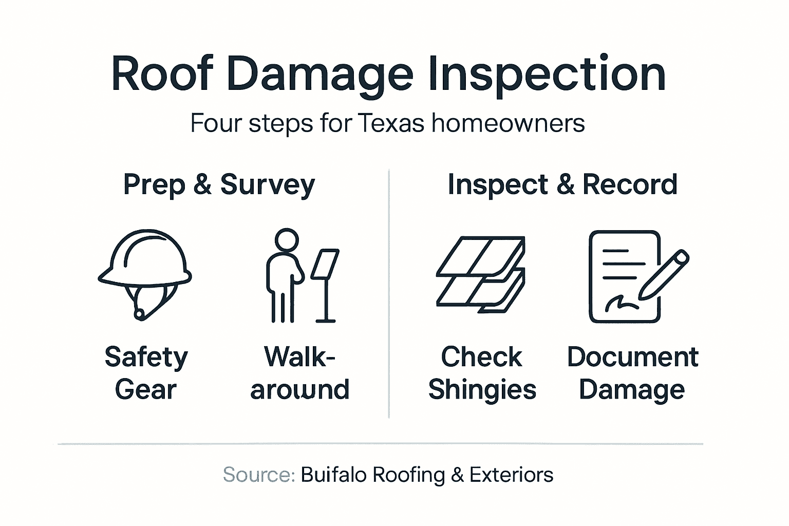 Infographic showing roof inspection steps