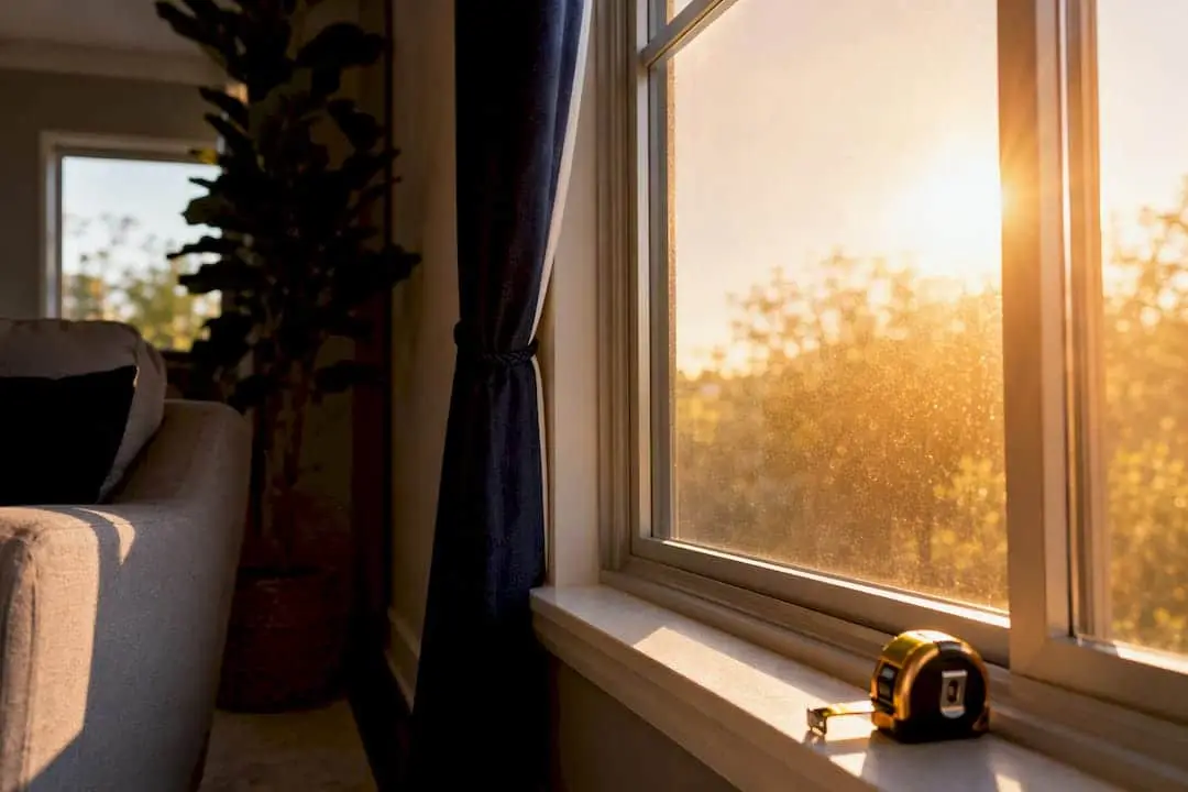 West-facing window in intense afternoon sunlight