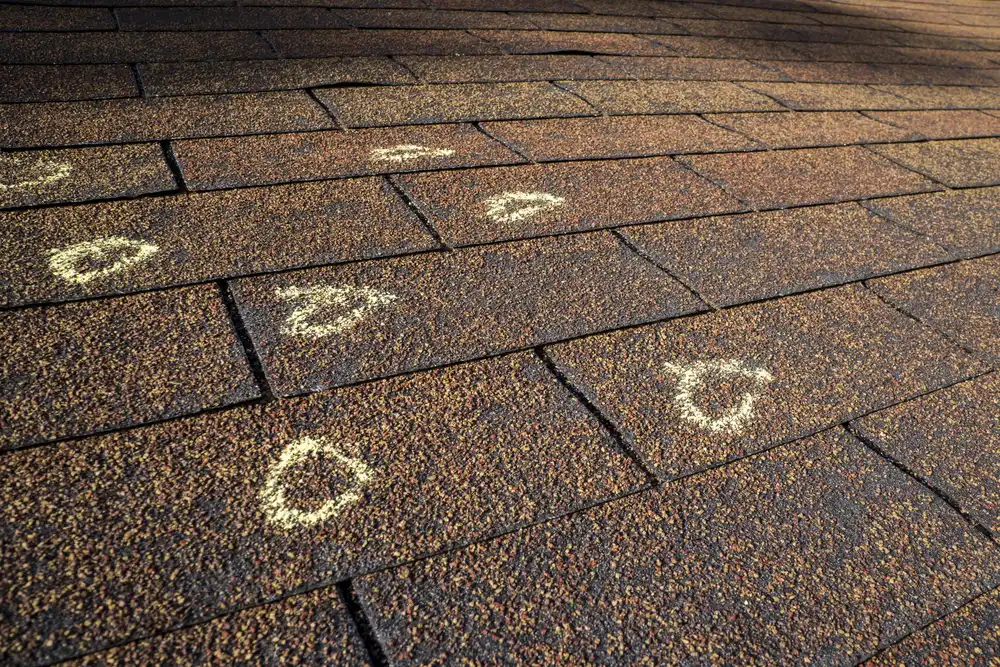 roof with hail damage