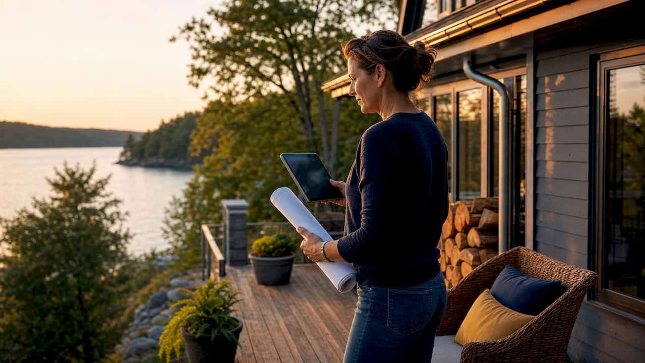 Homeowner evaluating coastal deck value