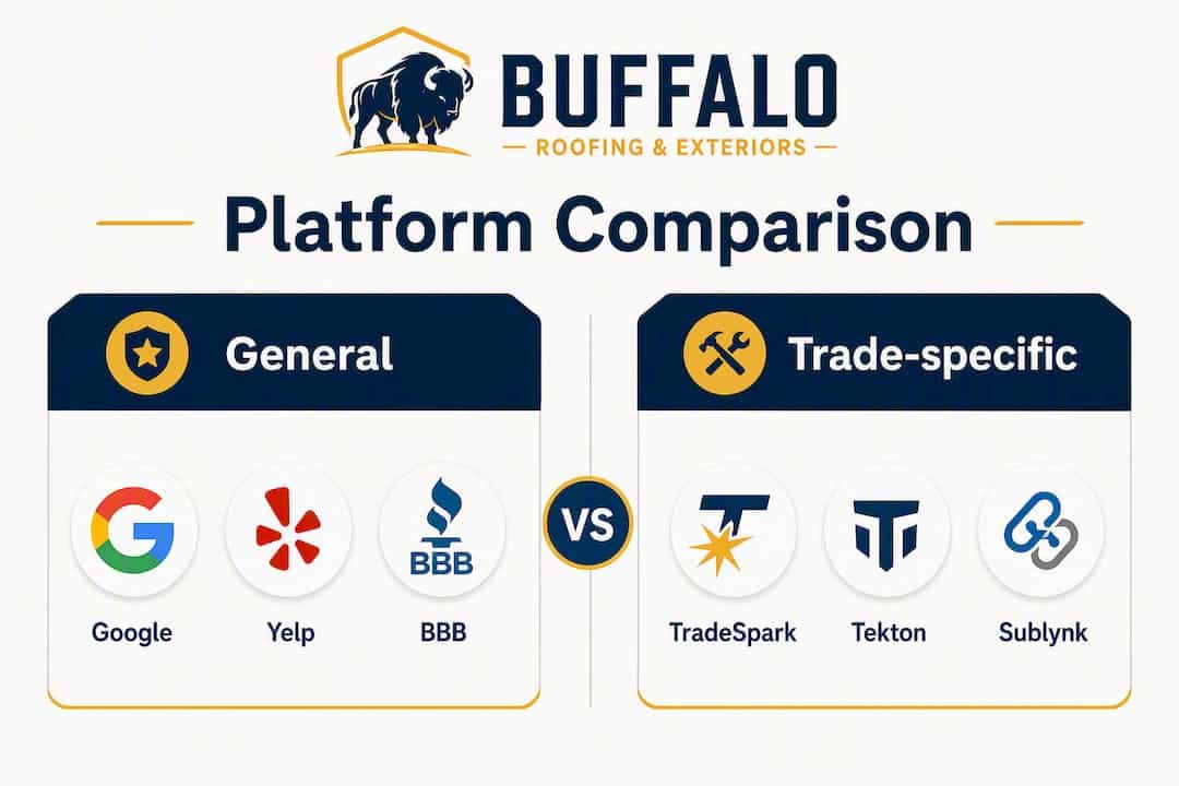 Infographic comparing general vs trade-specific local pro platforms