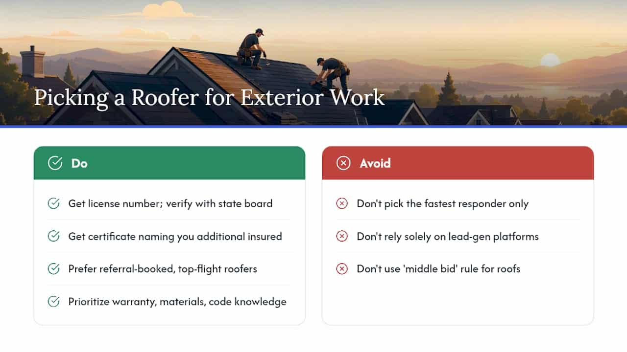 What I've learned about picking a platform for exterior and roofing work — overview diagram