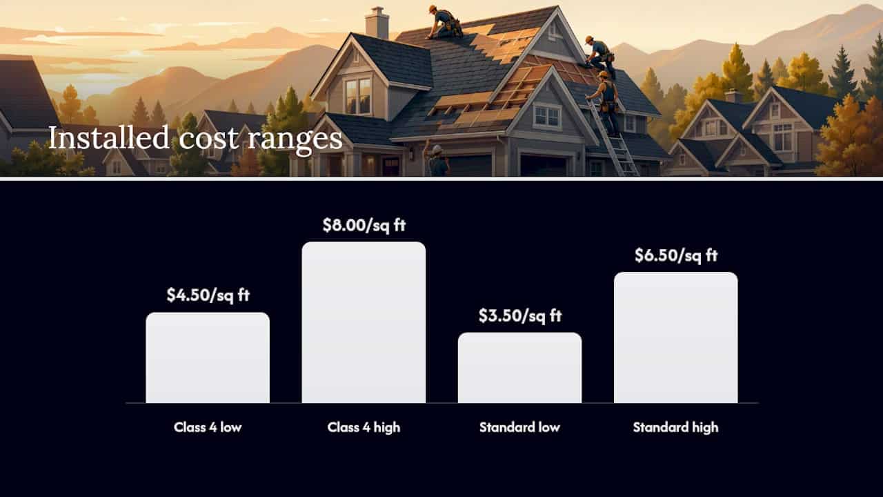 Cost and insurance discount comparison between Class 4 and standard shingles