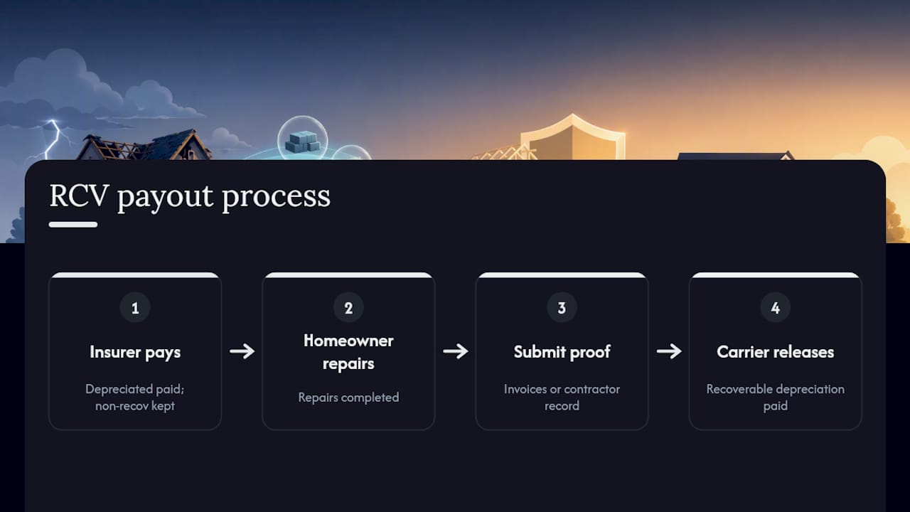 RCV recoverable depreciation release process