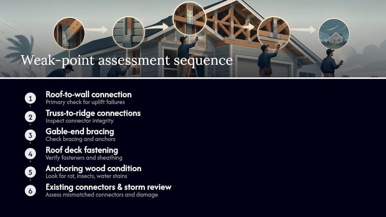 Roof structural weak points assessment diagram