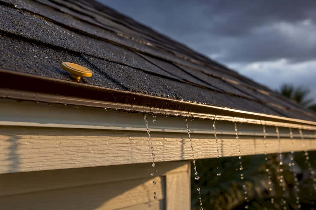 Drip edge directing rainwater from roof