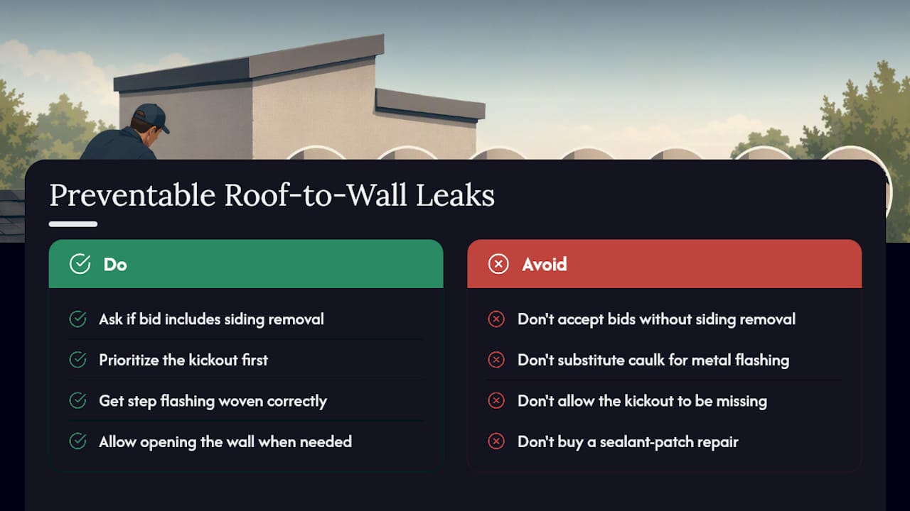 Why Most Roof-to-Wall Leaks Are Preventable, Not Inevitable — overview diagram