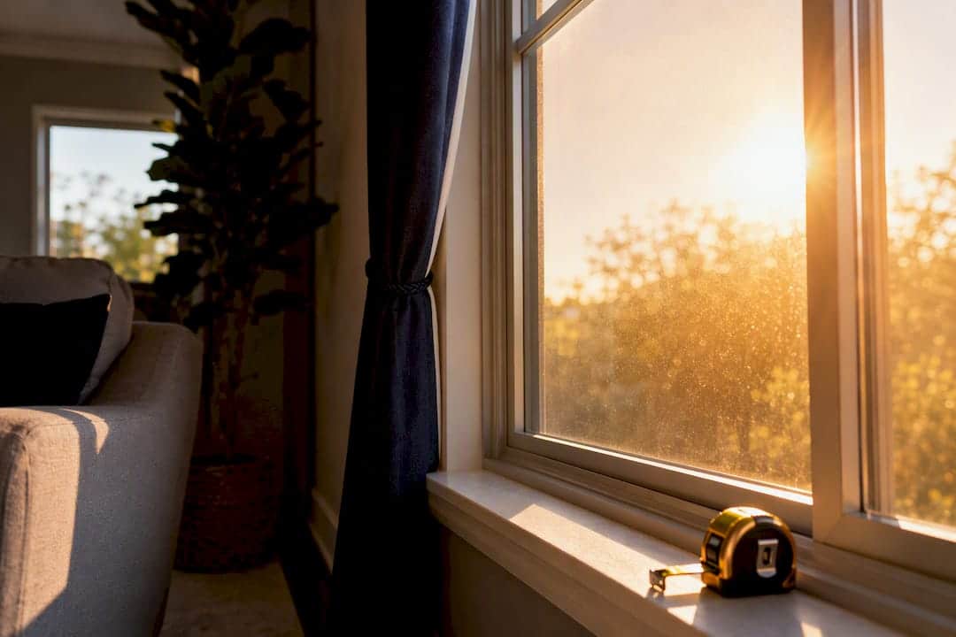 West-facing window in intense afternoon sunlight