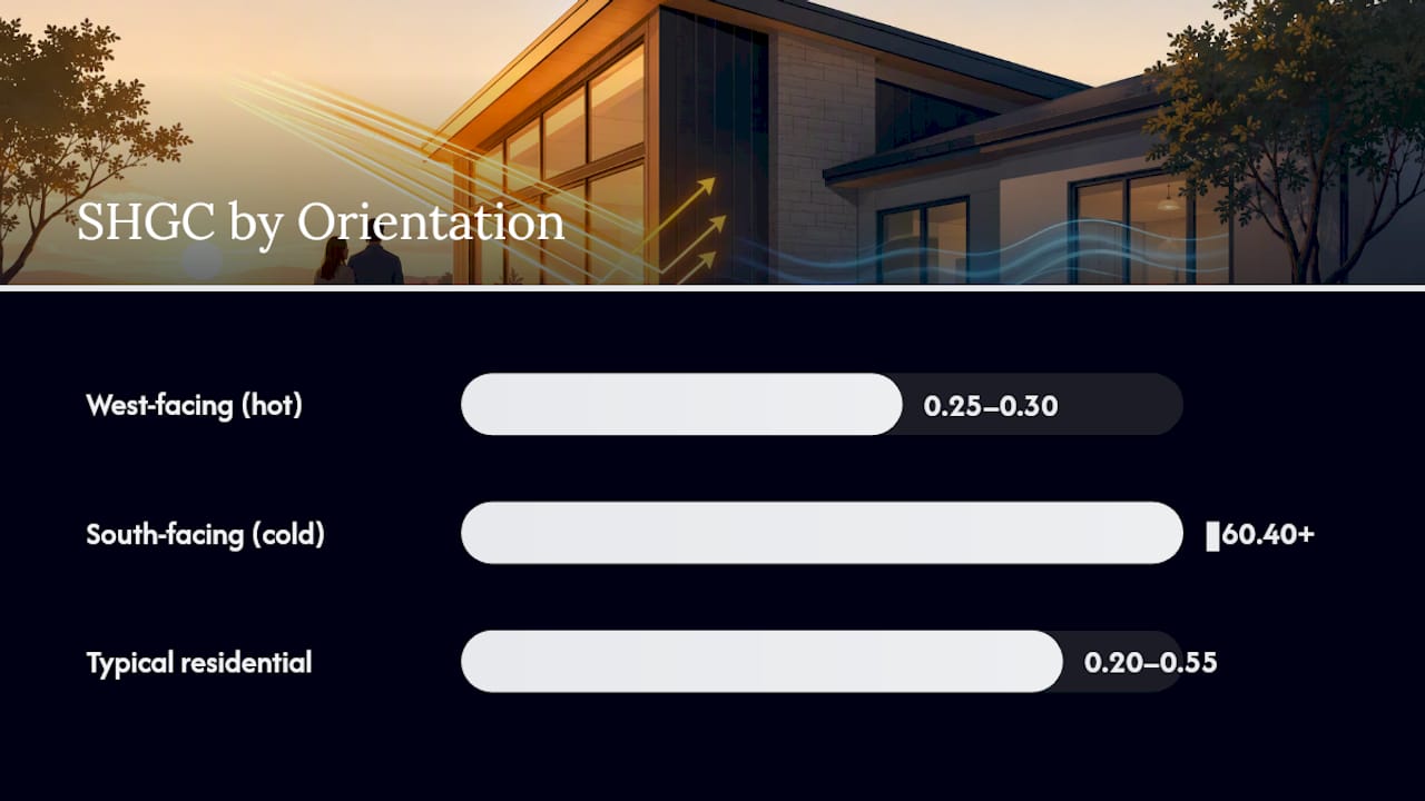 U-Factor and SHGC comparison for west windows